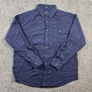 VTG Burberry Flannel Shirt Mens Large Navy Burberry's USA 80s Pocket Soft